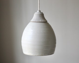 Handmade creamy matte pendant - pendants - home decor - boho light - artisanal pendant light - renovation lighting