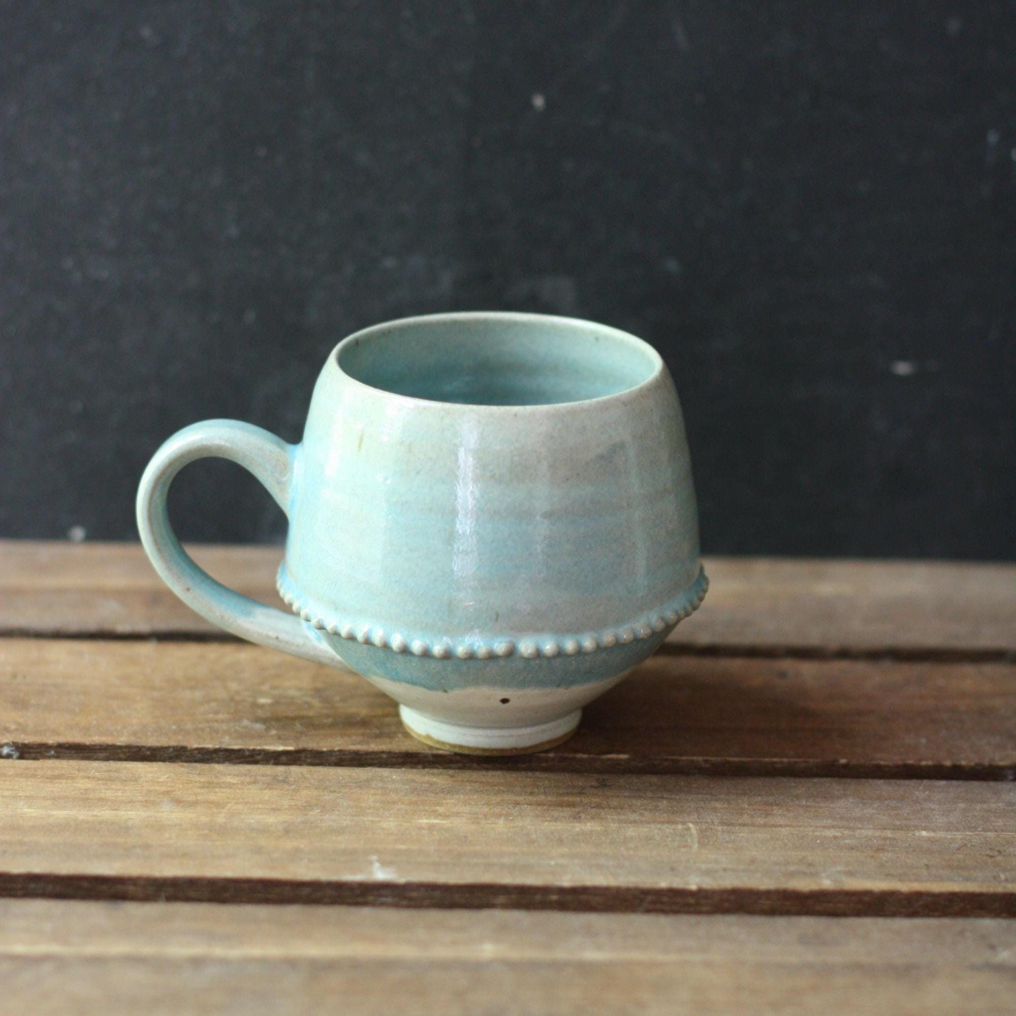 Handmade Blue Pottery Mug: Blue 14 Oz Cup, Original Art - Etsy