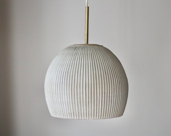 Large handmade creamy matte pendant light - pottery pendant light - lamp - hanging pendant - renovation lighting - kitchen lighting