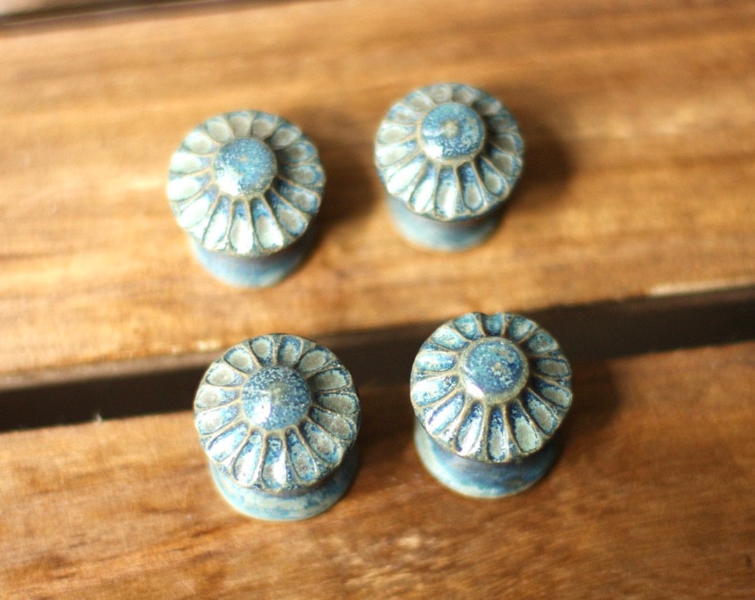 Handmade Blue Knobs Blue Knobs Kitchen Knobs Etsy