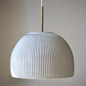 Large handmade creamy matte pendant light - pottery pendant light - lamp - hanging pendant - renovation lighting - kitchen lighting
