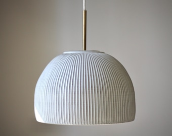 Large handmade creamy matte pendant light - pottery pendant light - lamp - hanging pendant - renovation lighting - kitchen lighting