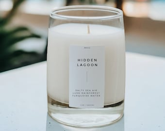 Hidden Lagoon : Work From Home Aesthetic Candles | Beach House Decor | Coastal Cowgirl Decor | Aesthetic Room Decor | eco friendly gifts