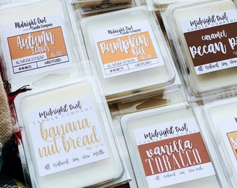 SOY WAX MELTS Fall Scents Autumn Wax Melts Fall Wax Melts Natural Soy Wax Tarts Scented Wax Melts Candle Melts Scented Wax Cubes- 70 Scents!