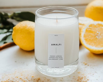 AMALFI Lemon Tree Scented Candle, When Life Gives You Lemons, Summer Candle, Lemon Bridal Shower Italy Aesthetic Candles Tiered Tray Decor