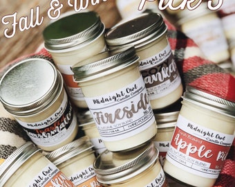 Fall & Winter Scented Soy Candles, Fall Candle Gift, Eco Friendly Candles, Housewarming Gifts for New Homeowner, New Home Gift, PICK 3!
