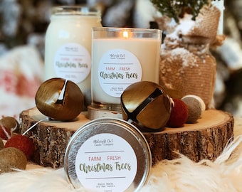 Christmas Candle, Holiday Candles, Holiday Decor, Christmas Scents, Holiday Candle Gift, Rustic Christmas Decor, Soy Candle, Christmas Tree