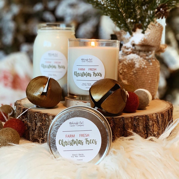 Christmas Candle, Holiday Candles, Holiday Decor, Christmas Scents, Holiday Candle Gift, Rustic Christmas Decor, Soy Candle, Christmas Tree