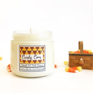 Candy Corn Candle, Halloween Candles, Halloween House Decorations, Autumn Candle, Dessert Candles, Candy Corn Decor, Fall Scented Candles image 1