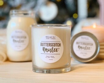 Butterscotch Candle, Butterscotch Brulee, scented soy candle, candles for winter, handmade jar candle, most popular candles