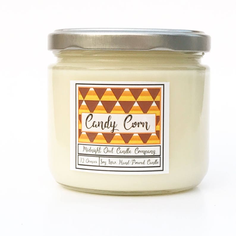 Candy Corn Candle, Halloween Candles, Halloween House Decorations, Autumn Candle, Dessert Candles, Candy Corn Decor, Fall Scented Candles image 4