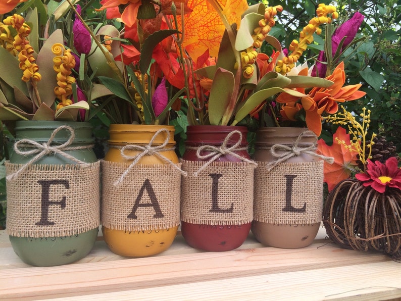 THE ORIGINAL Fall Mason Jars Autumn Home Decor Fall Decor Etsy