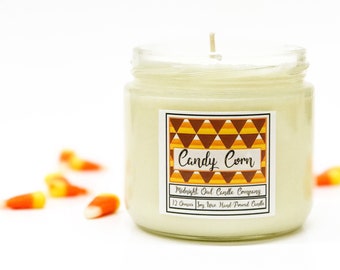 Candy Corn Scented Soy Candle, Most Popular Fall Scented Candles, Candy Corn Decorations, Halloween Decorations, Halloween Candles, Soy Wax