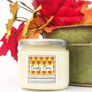 Candy Corn Candle, Halloween Candles, Halloween House Decorations, Autumn Candle, Dessert Candles, Candy Corn Decor, Fall Scented Candles image 5