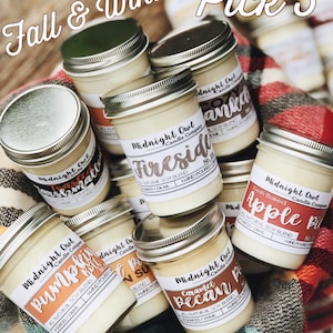 Fall & Winter Scented Soy Candles, Fall Candle Gift, Eco Friendly Candles, Housewarming Gifts for New Homeowner, New Home Gift, PICK 3!