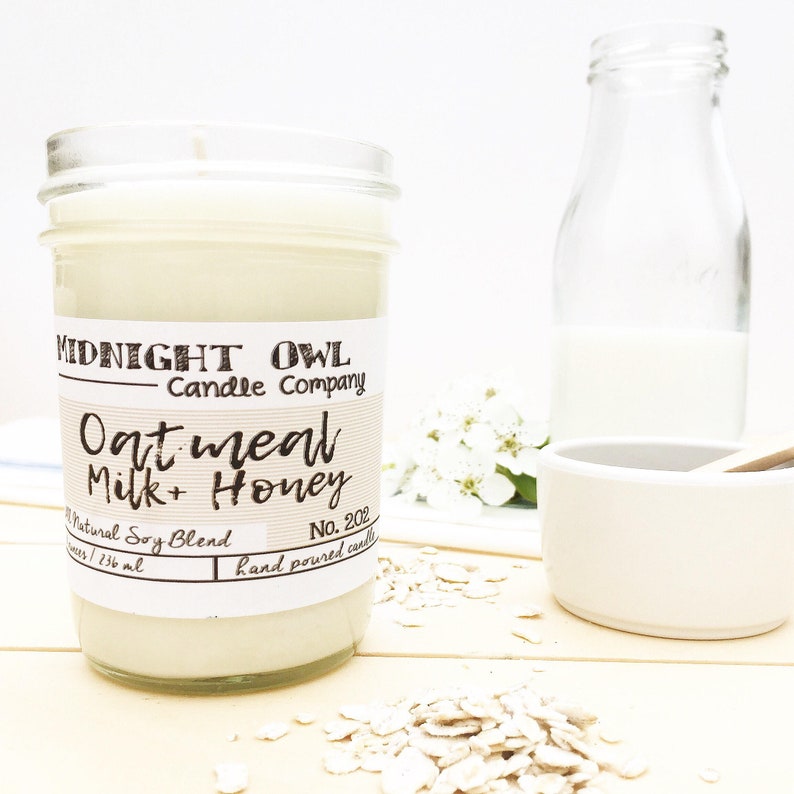Oatmeal Milk & Honey Mason Jar Candle 8oz or 16oz Strongly Etsy