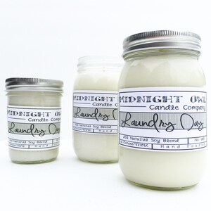 Handmade Laundry Scented Soy Candle | Fresh Cotton Mason Jar Candle image 5