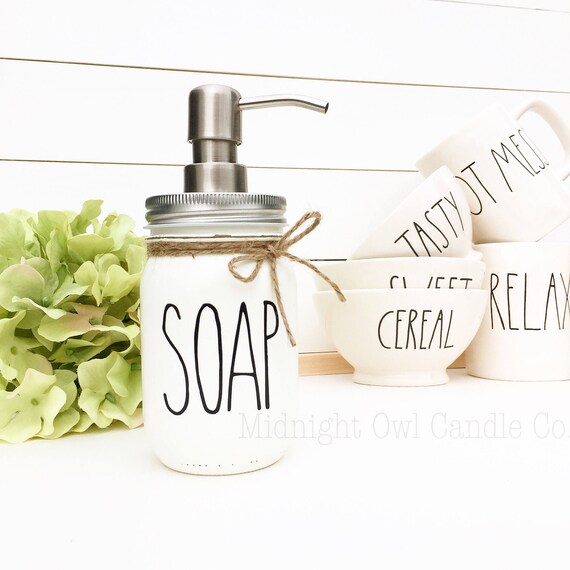 THE ORIGINAL Rae Dunn Inspired Soap Dispenser Mason Jar Soap Etsy