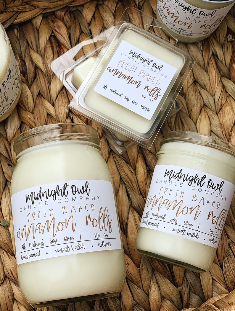 Half Baked Cinnamon Roll Candle baked goods desserts Etsy