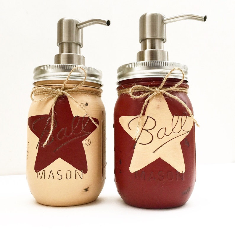Rustic Star Soap Dispensers Rustic Star Decor Mason Jar Etsy