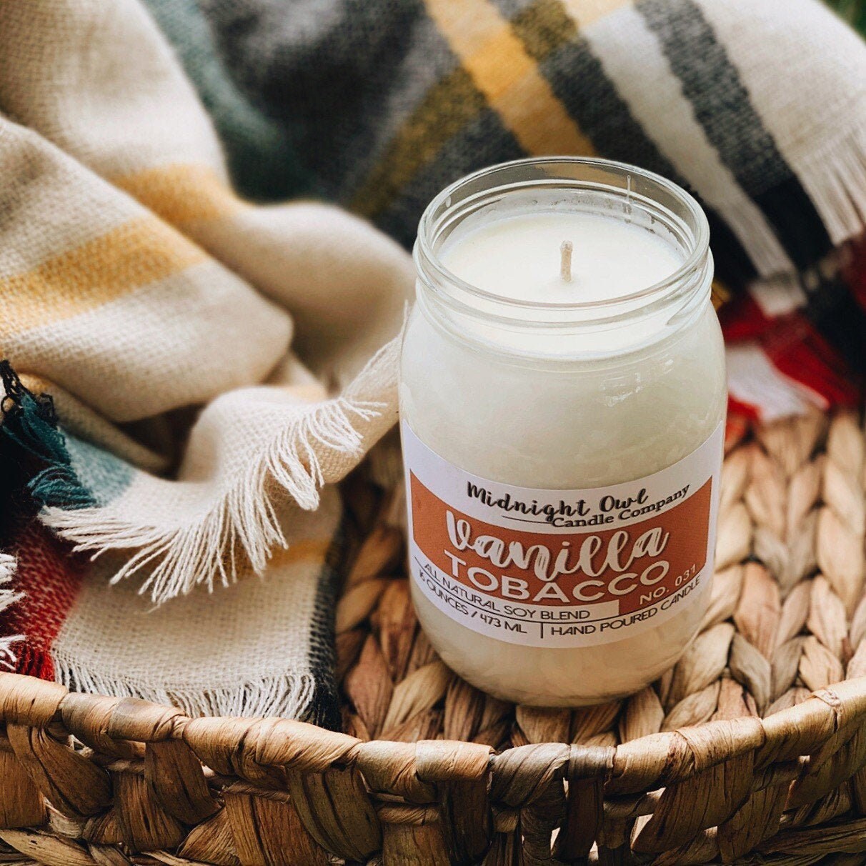 Vanilla Tobacco Scented Candle Soy Candles Handmade Tobacco Etsy