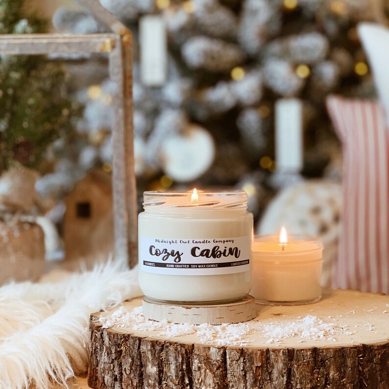 Cozy Cabin winter candles most popular scented soy candles Etsy