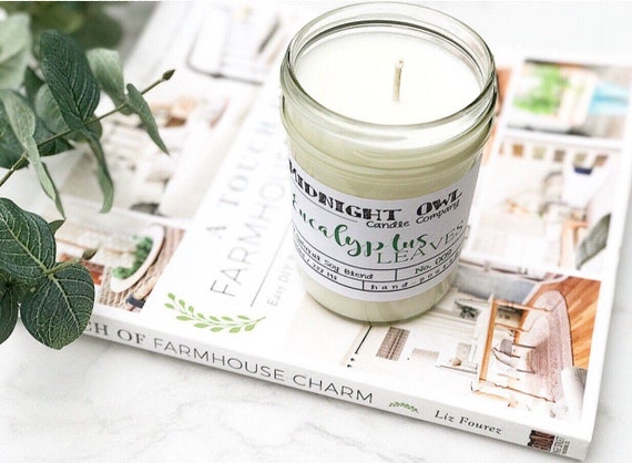 Eucalyptus Candle | scented jar candle, soy candles, mason jar candle, spring scent, ecofriendly candle, eucalyptus leaves, dried eucalyptus