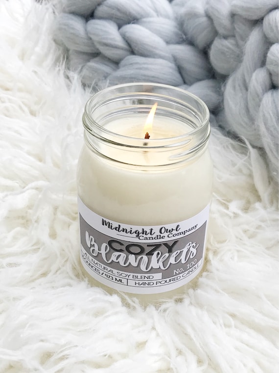 Cozy Blankets Candle | Scented Soy Candle, most popular, winter, gift idea, scented soy, Mason Jar Candle, soy candles, ecofriendly candle