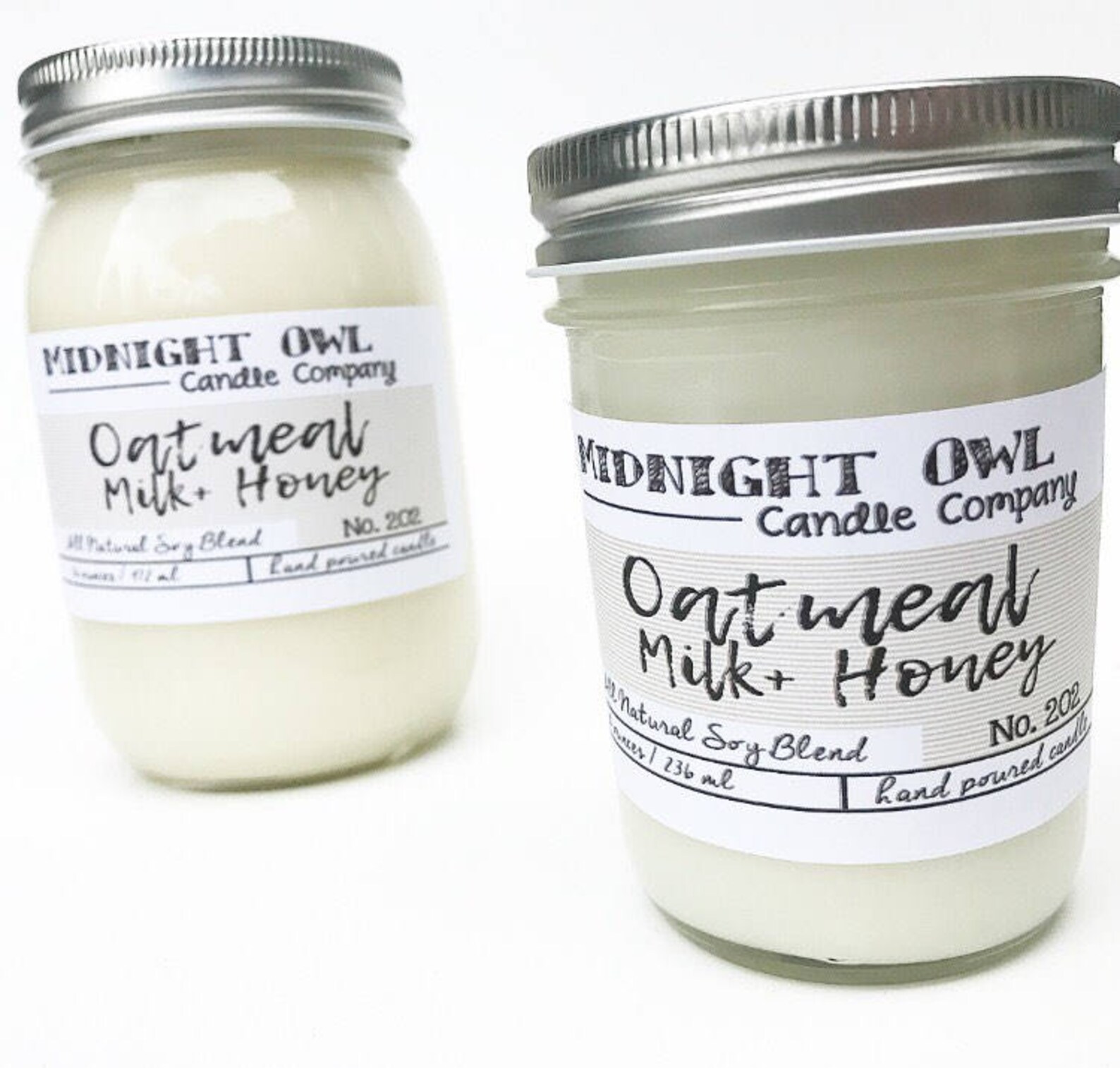 Oatmeal Milk & Honey Mason Jar Candle 8oz or 16oz Strongly Etsy