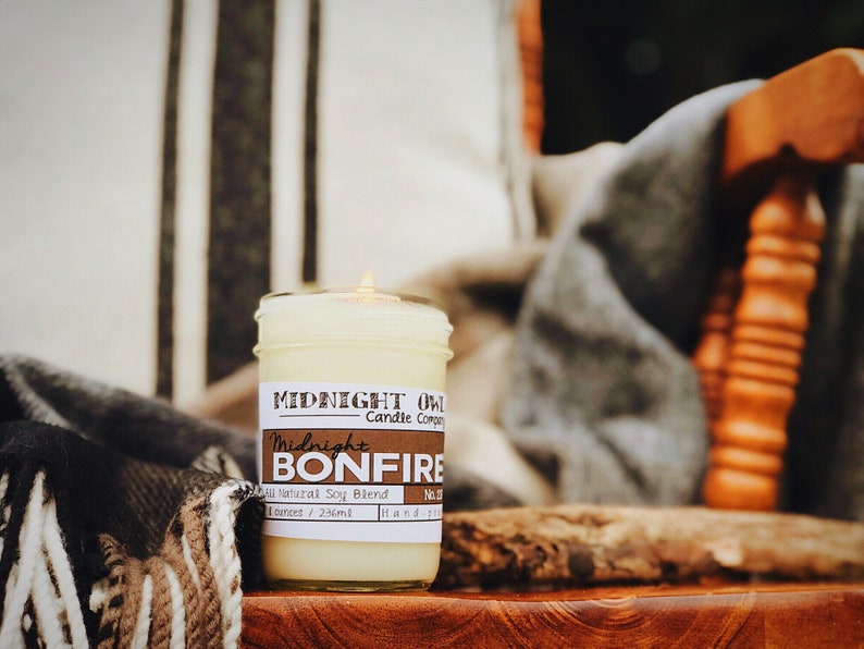 Most Popular Candles Midnight Bonfire Mason Jar Candle Etsy