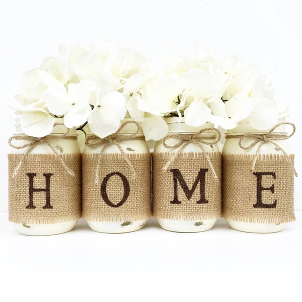 Rustikale HOME Dekor, Land Dekor, Mantel Dekor, Bauernhaus Herzstück, Bauernhaus Dekor, Housewarminggeschenk, Hochzeitsgeschenk, Home Mason Jar Set