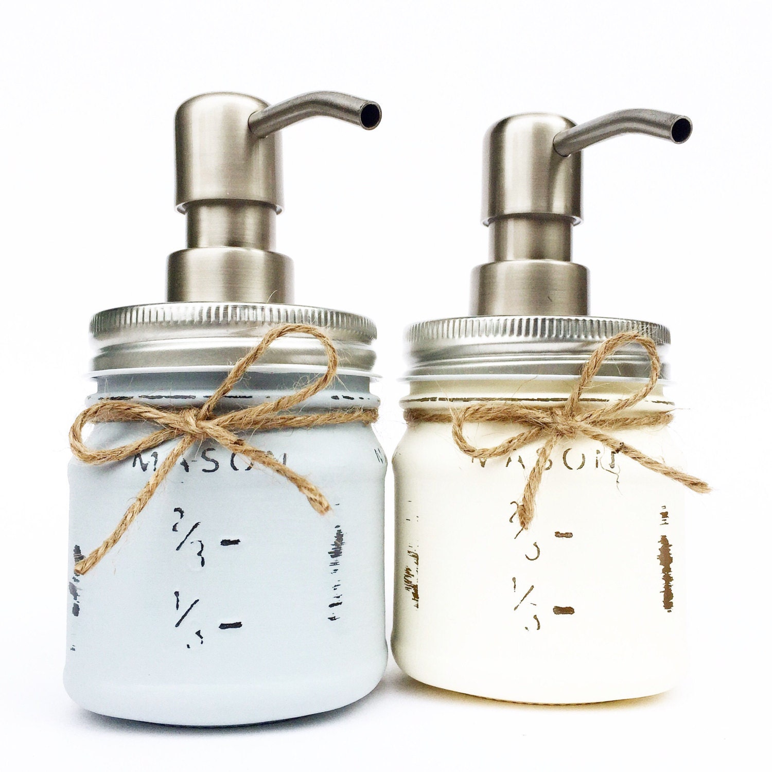 Set of 2 Mason Jar Soap Dispensers Mason Jars Home Decor Etsy