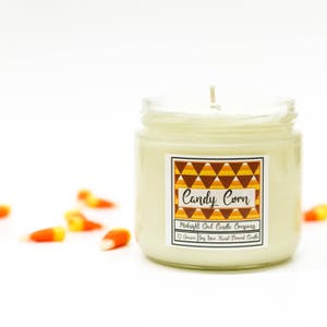 Candy Corn Candle, Halloween Candles, Halloween House Decorations, Autumn Candle, Dessert Candles, Candy Corn Decor, Fall Scented Candles image 2