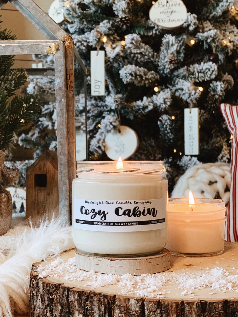 Cozy Cabin winter candles most popular scented soy candles Etsy