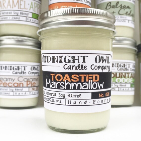 Toasted Marshmallow Scented Candle 8oz or 16oz Scented soy Etsy