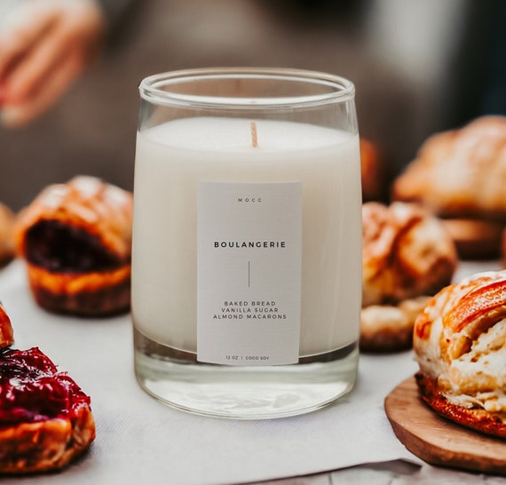 Paris Cafe Scented Candle Smells like Macarons Sourdough Bread Cupcakes Bakery Food Candles Homemade Aesthetic Candles Cooking Bakery Gifts