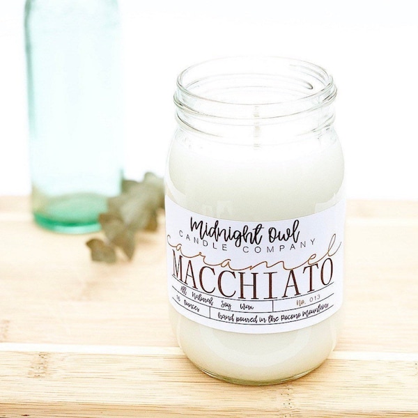 Caramel Macchiato | Coffee Candle, Soy Candles Handmade, Best Friend Graduation Gift, College Student Gift, Food Candle, Foodie Gift, Coffee