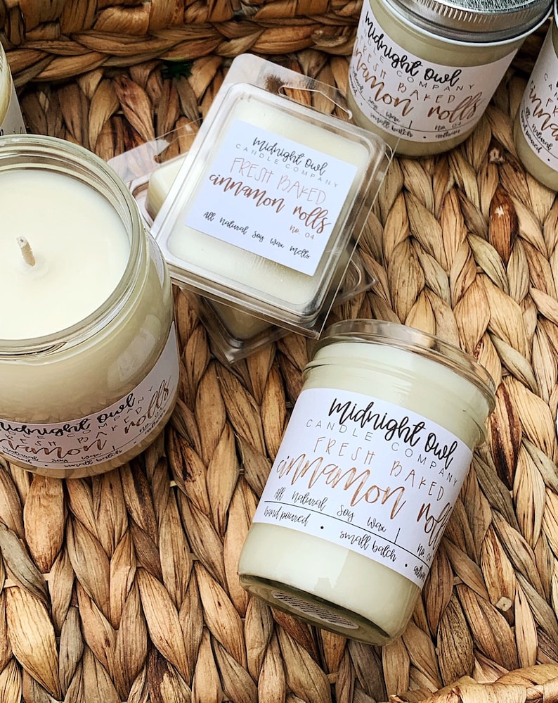 Half Baked Cinnamon Roll Candle baked goods desserts Etsy