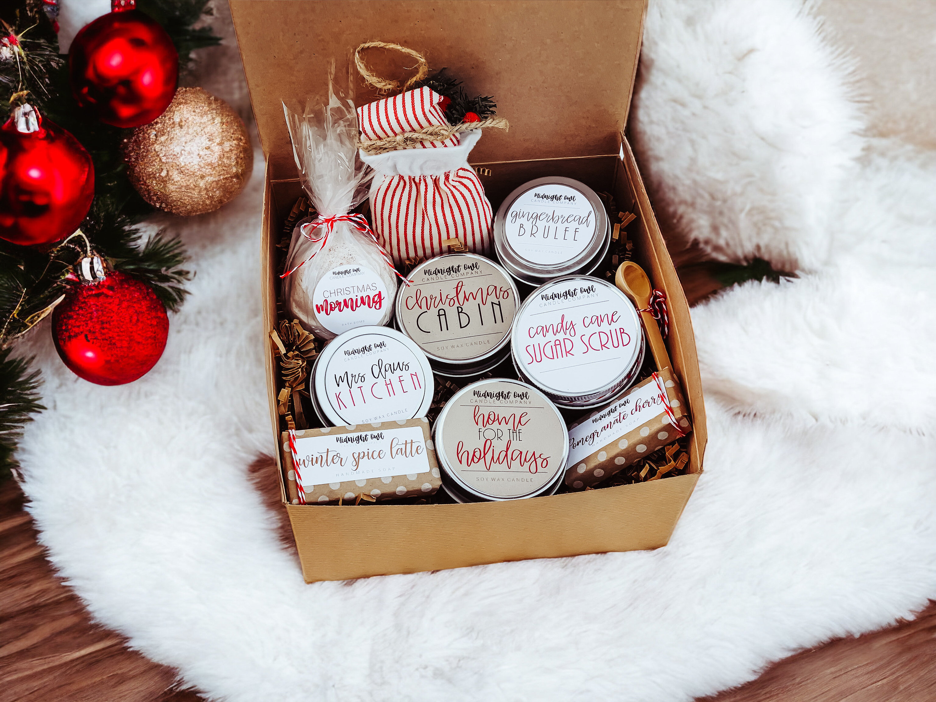 Christmas Spa Gifts for Women - Christmas Gift Ideas, Christmas Candles  Gift, Christmas Gift Baskets for Women, Mom, Sister, Wife, Friend with  Candle