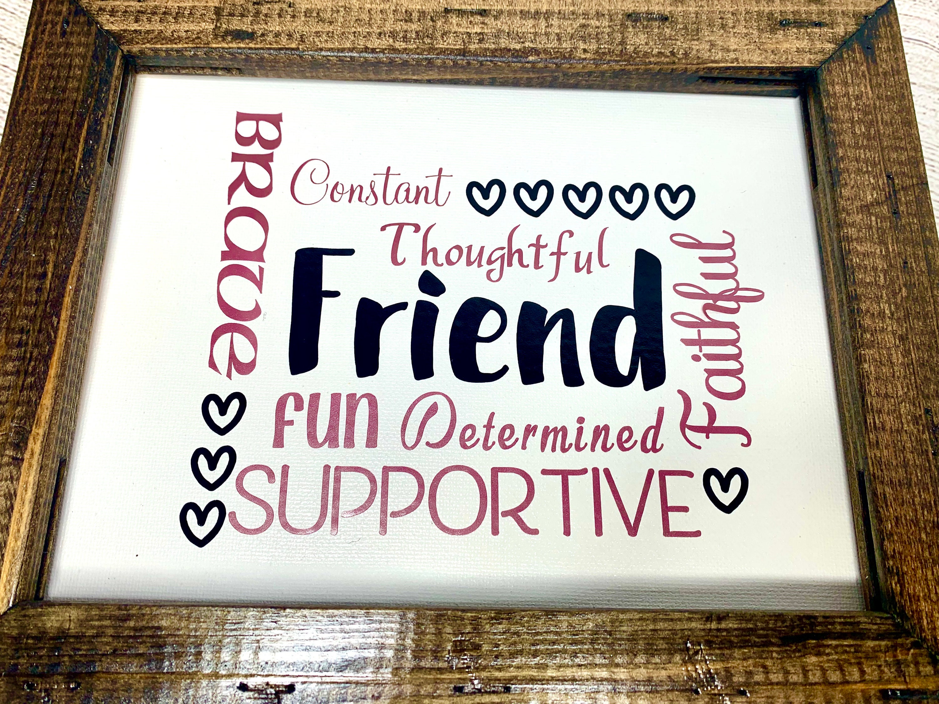 Framed Canvas for Friend Friend Wall Decor Framed Friend Etsy