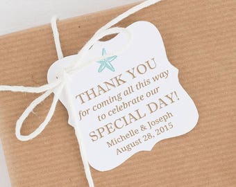 Destination Wedding Tags, Hotel Guest Gift Tags, Personalized Thank You for Coming Tags