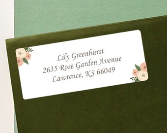 Floral address labels - Floral return address labels - Return address sticker - Address stickers - Rustic address labels