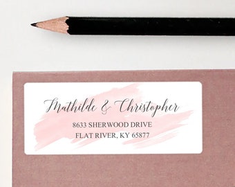 Watercolor return address labels - Pink address labels - Return address labels - Return address sticker - Address labels - Address stickers