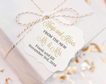 Hugs and kisses tags - Hugs and kisses from mr and mrs tags - Hugs and kisses from the new mr and mrs tags