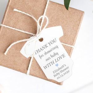 Thank You for Showering Our Baby with Love Tags, Baby Shower Thank You Tags, Baby Shower Tags for Favors
