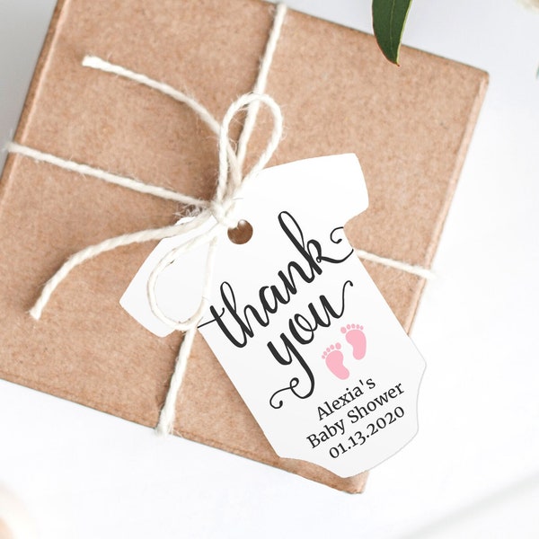 Baby shower thank you tags - Baby shower tags - Baby shower favor tags - Tags for baby shower