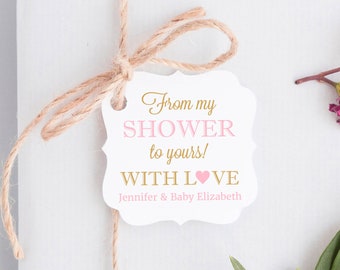 From my shower to yours tags - From my shower to yours favor tags - Baby shower soap tags - From my shower to yours baby boy tags