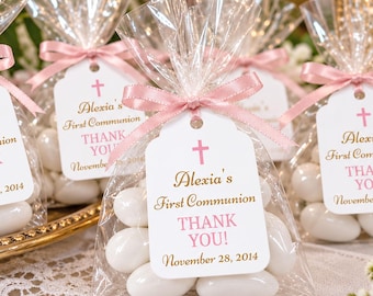 First Communion Tags, Personalized Favor Tag for Baptism, Christening, Confirmation