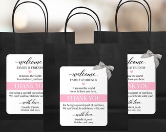 Wedding welcome bags - Wedding thank you bags - Wedding hotel bags - Wedding favor bags - Wedding gift bags - Wedding goody bags - (BW001)