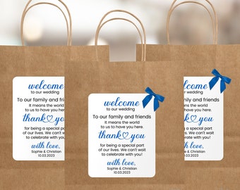 Wedding hotel bags - Wedding thank you bags - Wedding welcome bags - Wedding favor bags - Wedding gift bags - Wedding goody bags - (BW002)